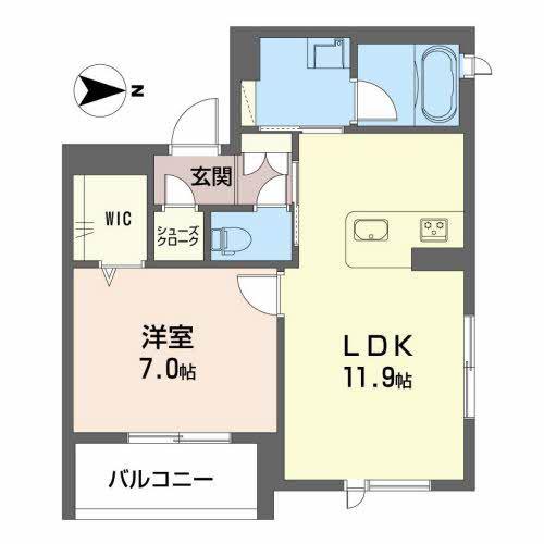 モントレゾール(1LDK/3階)の間取り写真
