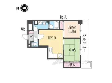ウェルネス桃山(2LDK/5階)の間取り写真