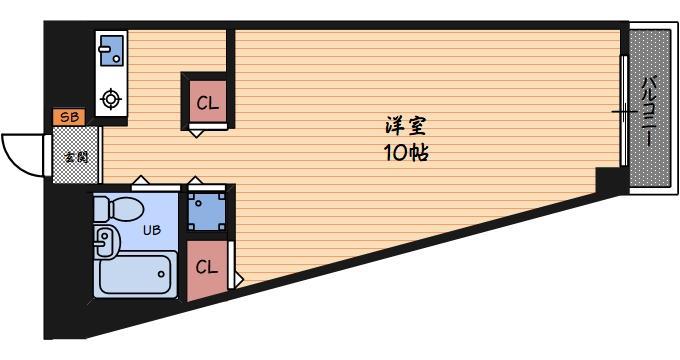 エトワール北梅田(1K/7階)の間取り写真
