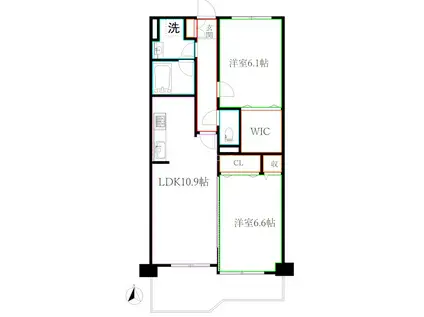 ソサエティ関町(2LDK/3階)の間取り写真