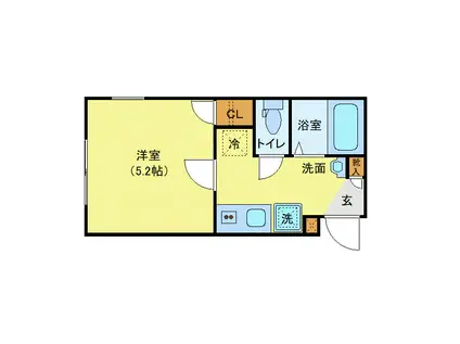 グレースコート町屋(1K/4階)の間取り写真