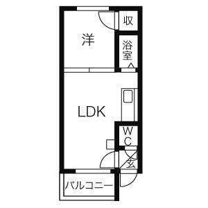 カサデューク平岸42(1LDK/2階)の間取り写真