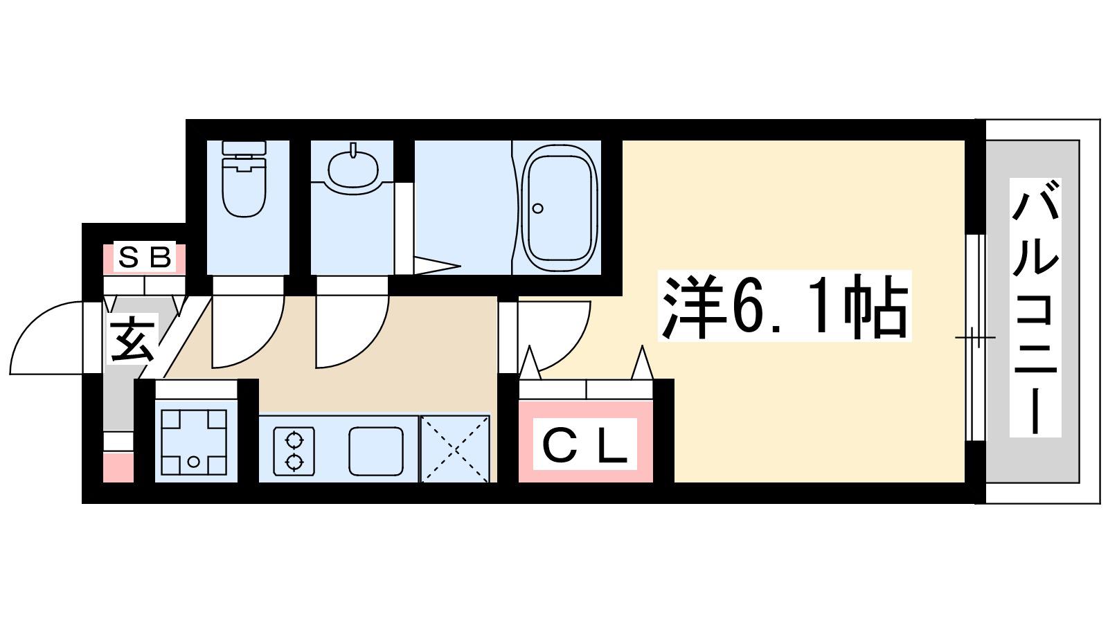 プレサンス東三国駅前グランクラス(1K/9階)の間取り写真