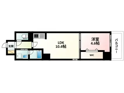 ブロード江坂広芝町レジデンス(1LDK/6階)の間取り写真