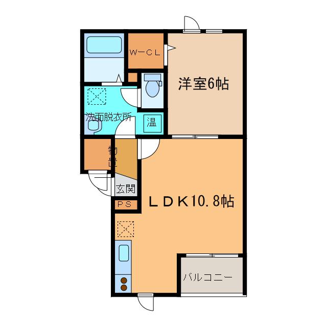 パルファンⅠ(1LDK/1階)の間取り写真