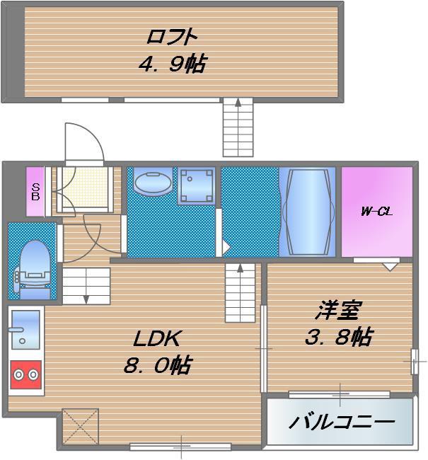 サクラティアラ(1SLDK/1階)の間取り写真