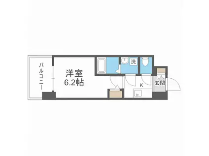 JMFレジデンス桜ノ宮(1K/9階)の間取り写真