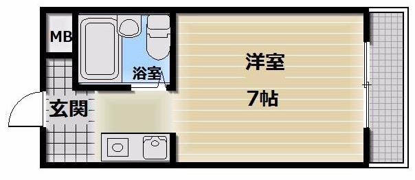 サンパレス布施(1K/8階)の間取り写真