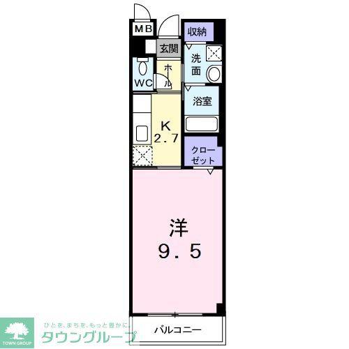 アルドール(1K/2階)の間取り写真