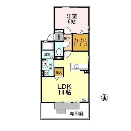 リヴェースかんだ(1LDK/1階)の間取り写真