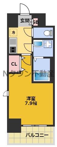 メイクス新栄(1K/6階)の間取り写真