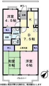 キキョウ第5三上マンション(3DK/3階)の間取り写真