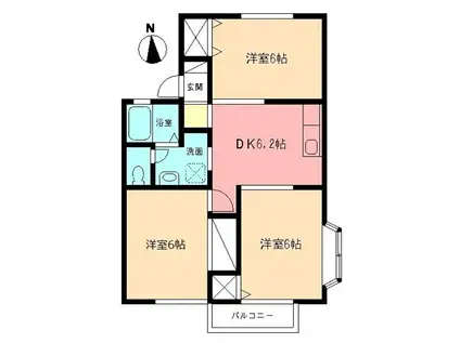 ビューバレーKI(3DK/1階)の間取り写真