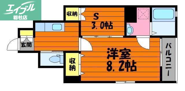 CUBIO MIZUE(1SK/1階)の間取り写真