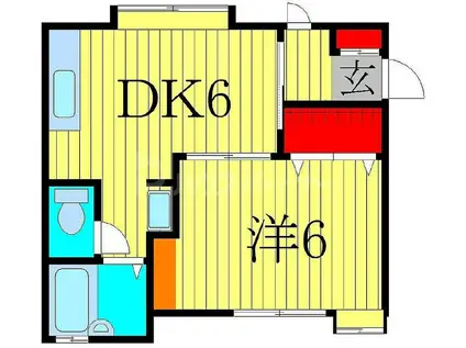 ルポール増尾(1DK/2階)の間取り写真
