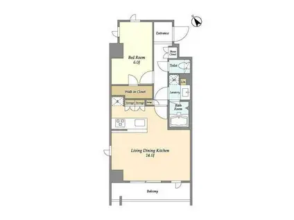 リアン御殿山(1LDK/3階)の間取り写真