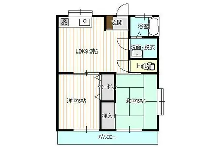 カーディナルA(2LDK/1階)の間取り写真