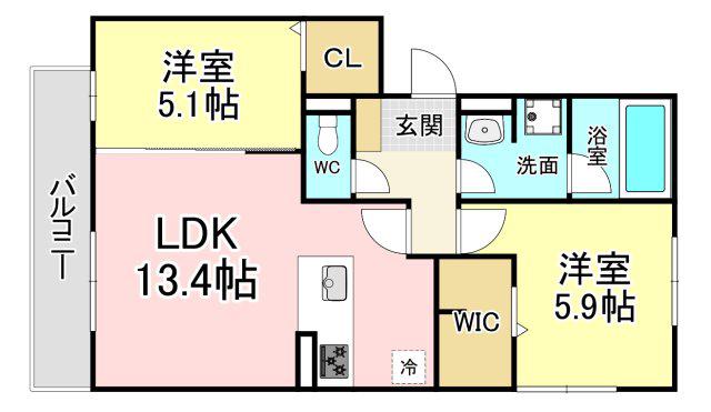 D-ROOM前田(2LDK/3階)の間取り写真