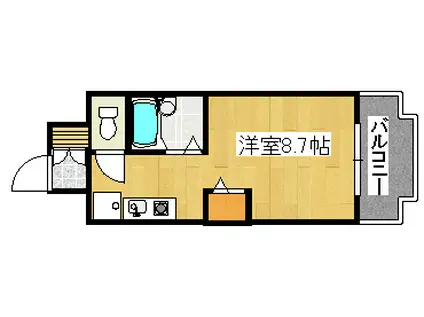 グランフォレスタ美しが丘(ワンルーム/2階)の間取り写真