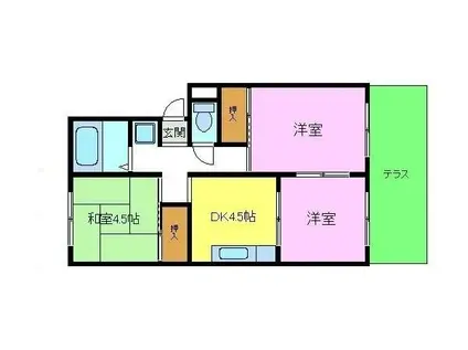 ピュアハイム1(3DK/2階)の間取り写真