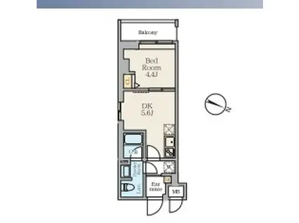 ALIVIS篠崎(1DK/1階)の間取り写真