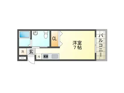GIULIA須磨浦I(1K/3階)の間取り写真