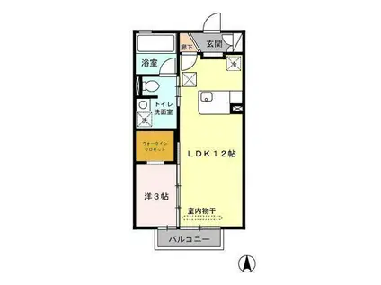 ピアヌーラ I(1LDK/1階)の間取り写真