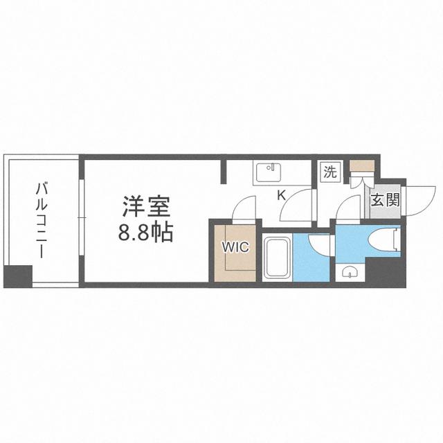 パークアクシス福岡県庁前(ワンルーム/12階)の間取り写真
