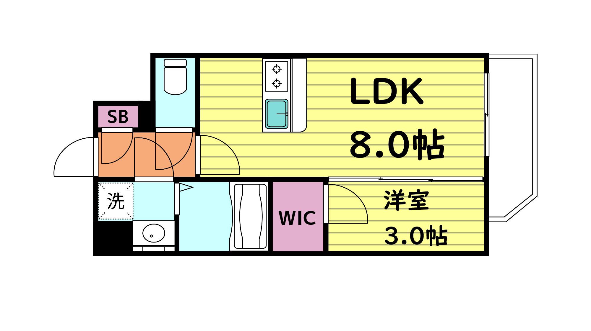 エスリード大阪城イースト(1LDK/6階)の間取り写真