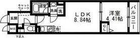 SOLASIA RESIDENCE 武蔵小山(1LDK/1階)の間取り写真