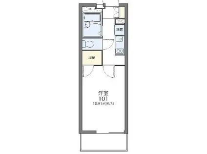 レオパレスゼルコヴァ(1K/2階)の間取り写真