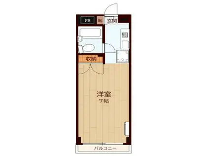 南林間エフティマンション(ワンルーム/4階)の間取り写真