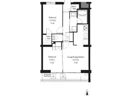 フレンシア高円寺(2LDK/3階)の間取り写真