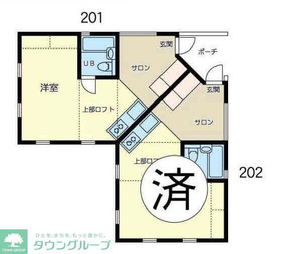 小田急江ノ島線 東林間駅 徒歩10分 2階建 築19年(ワンルーム/2階)の間取り写真