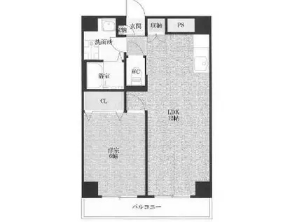 アビタシオン九条(1LDK/6階)の間取り写真