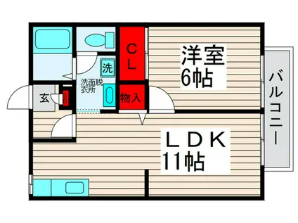 サニーコート扇(1LDK/1階)の間取り写真