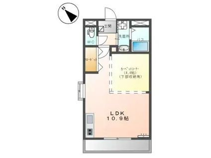 メルヴェーユ(1LDK/2階)の間取り写真