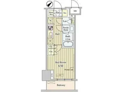 セリオ落合東中野(1K/3階)の間取り写真