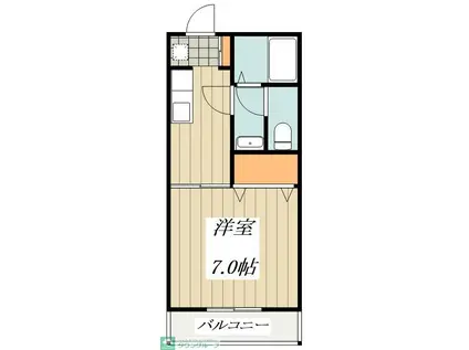 グランデいづみ(1K/2階)の間取り写真