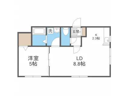 モントクレア(1LDK/2階)の間取り写真