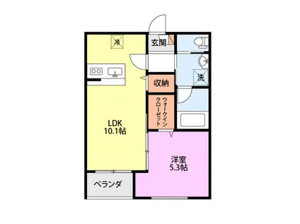 COMMON北葉町(1LDK/2階)の間取り写真