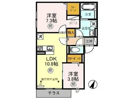 ラマージュ(2LDK/2階)の間取り写真