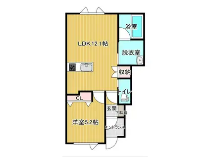ジュピター(1LDK/1階)の間取り写真