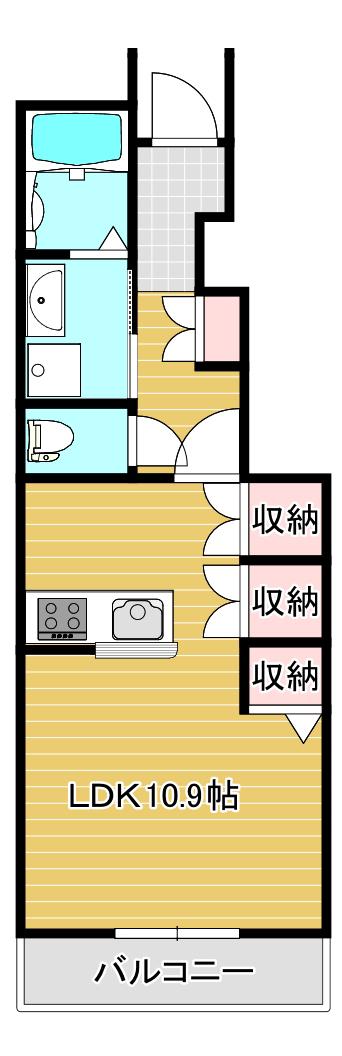 GRAND見能林(ワンルーム/1階)の間取り写真