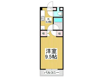 サン・ハイツ高宮(1K/1階)の間取り写真