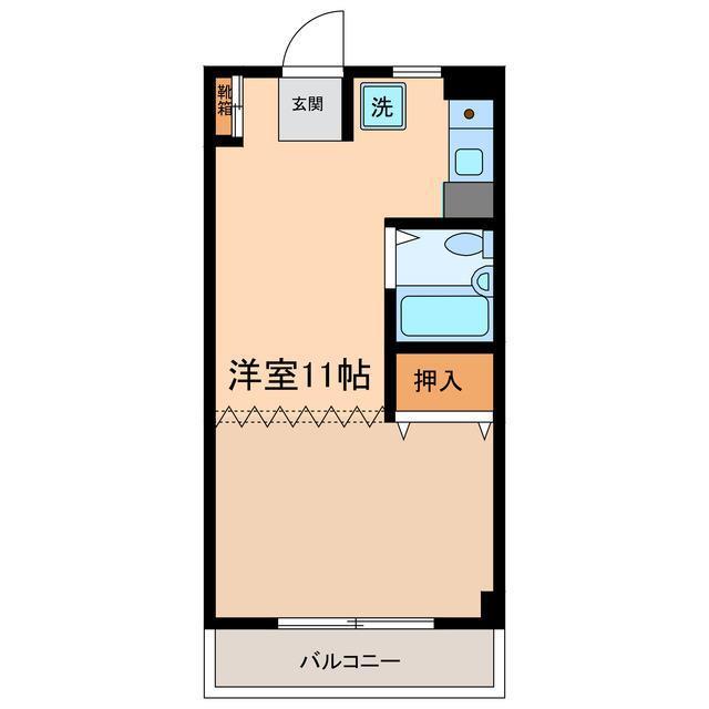 CASA DELLA LUNA(ワンルーム/2階)の間取り写真