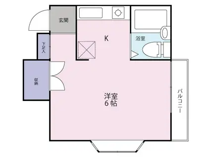 スカイハイト志木(ワンルーム/1階)の間取り写真