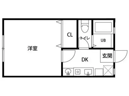 DOME-TAMA O棟(1DK/1階)の間取り写真