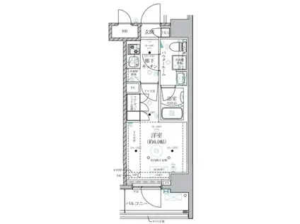 ベルグレード川崎AZ(1K/13階)の間取り写真