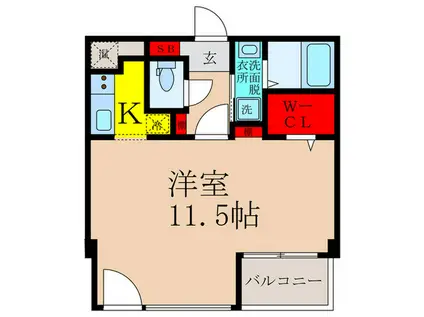 メイプルコートイースト(1K/2階)の間取り写真